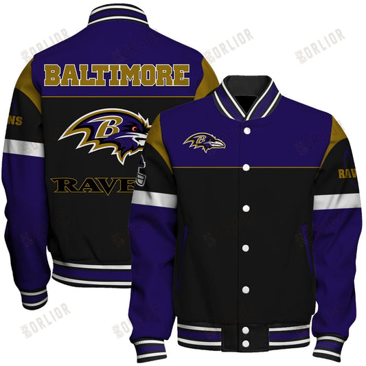 Baltimore Ravens National Football League 2024 -25 Feel The Power Unisex Varsity Jacket