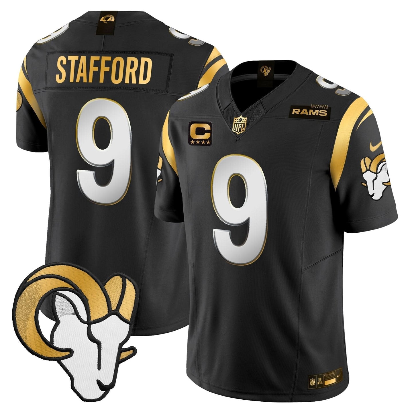 Los Angeles Rams 2024 Gold Vapor Limited Jersey - All Stitched