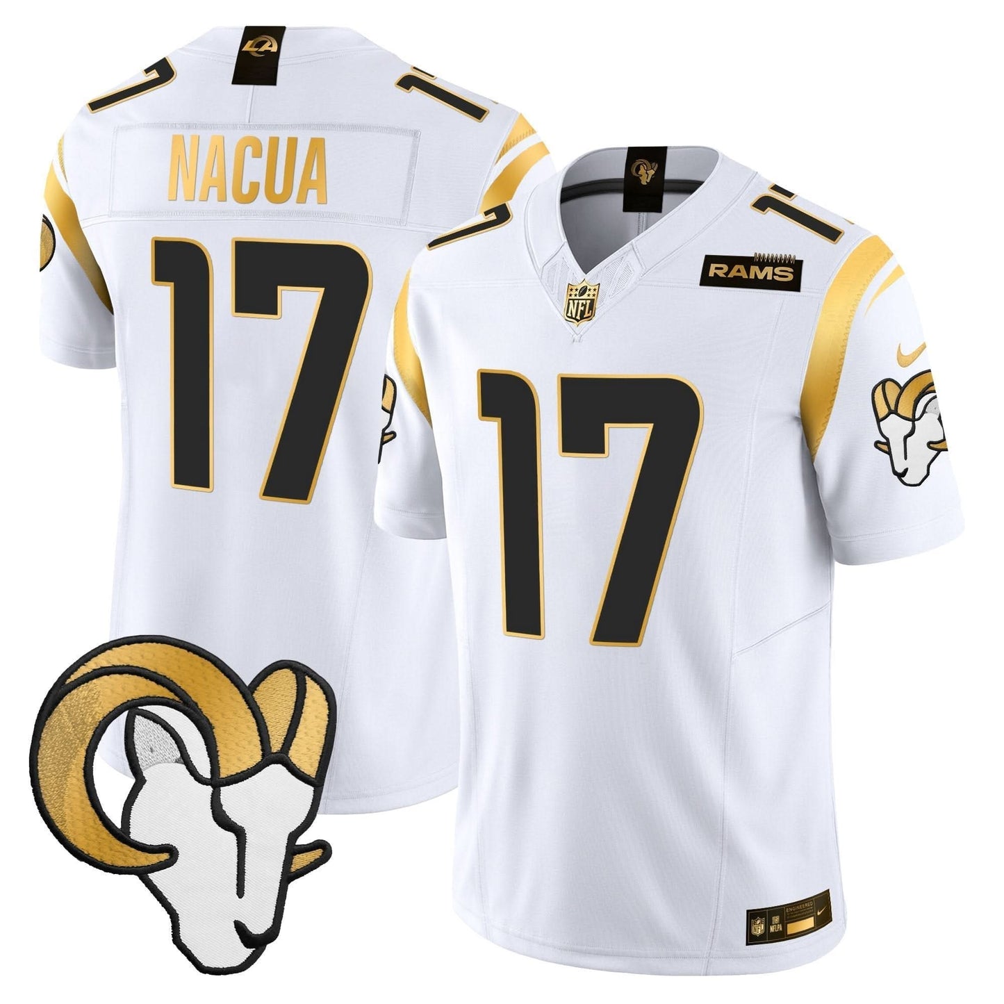 Los Angeles Rams 2024 Gold Vapor Limited Jersey - All Stitched