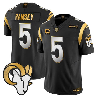 Los Angeles Rams 2024 Gold Vapor Limited Jersey - All Stitched