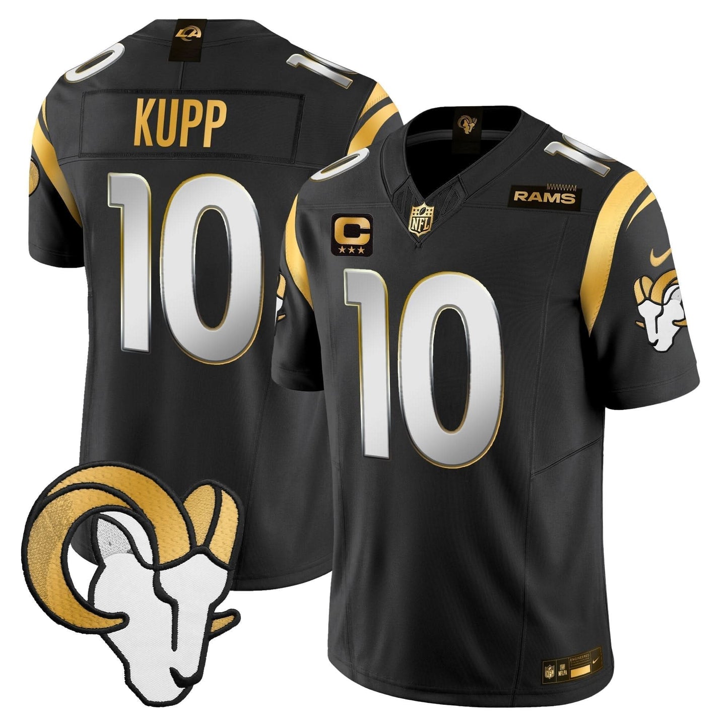 Los Angeles Rams 2024 Gold Vapor Limited Jersey - All Stitched