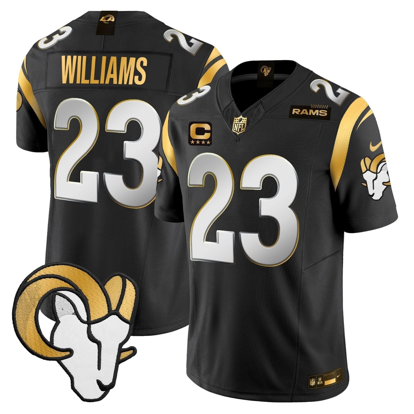 Los Angeles Rams 2024 Gold Vapor Limited Jersey - All Stitched