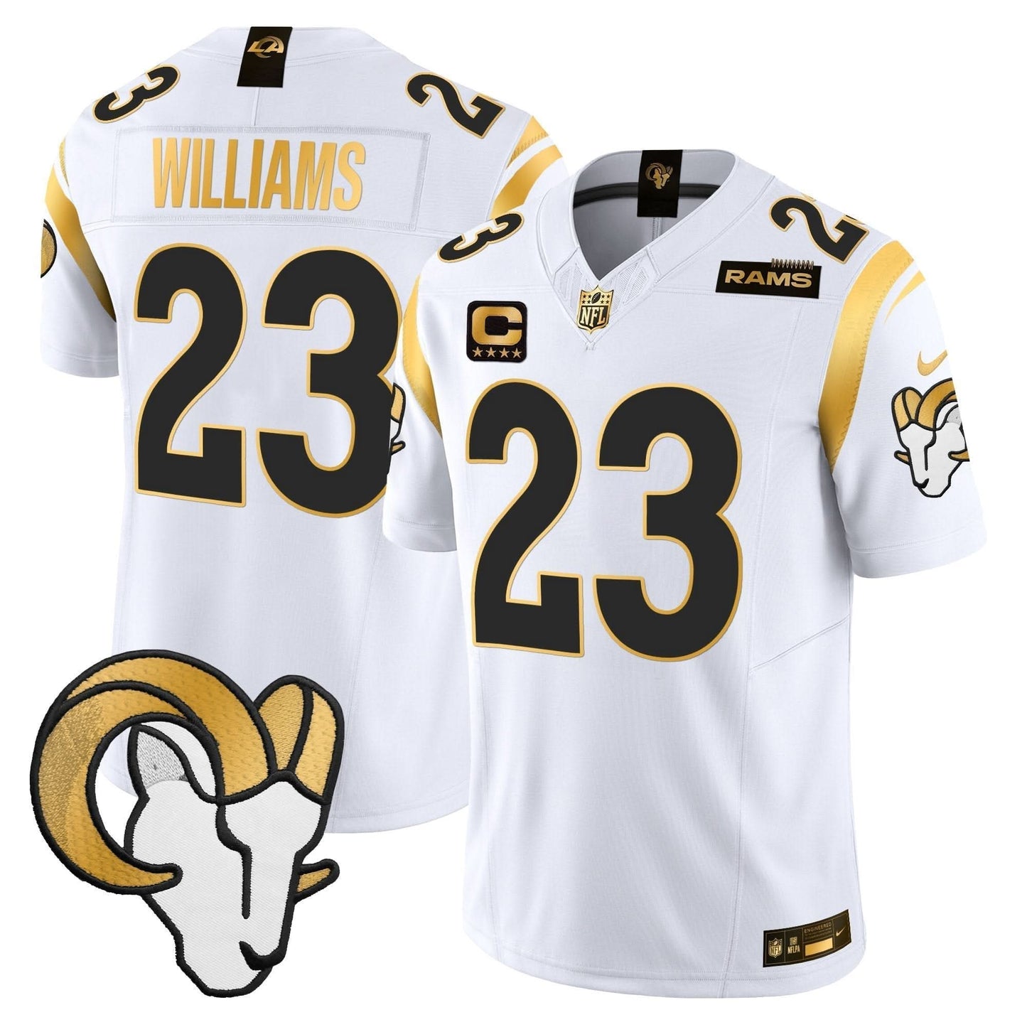 Los Angeles Rams 2024 Gold Vapor Limited Jersey - All Stitched