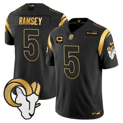Los Angeles Rams 2024 Gold Vapor Limited Jersey - All Stitched