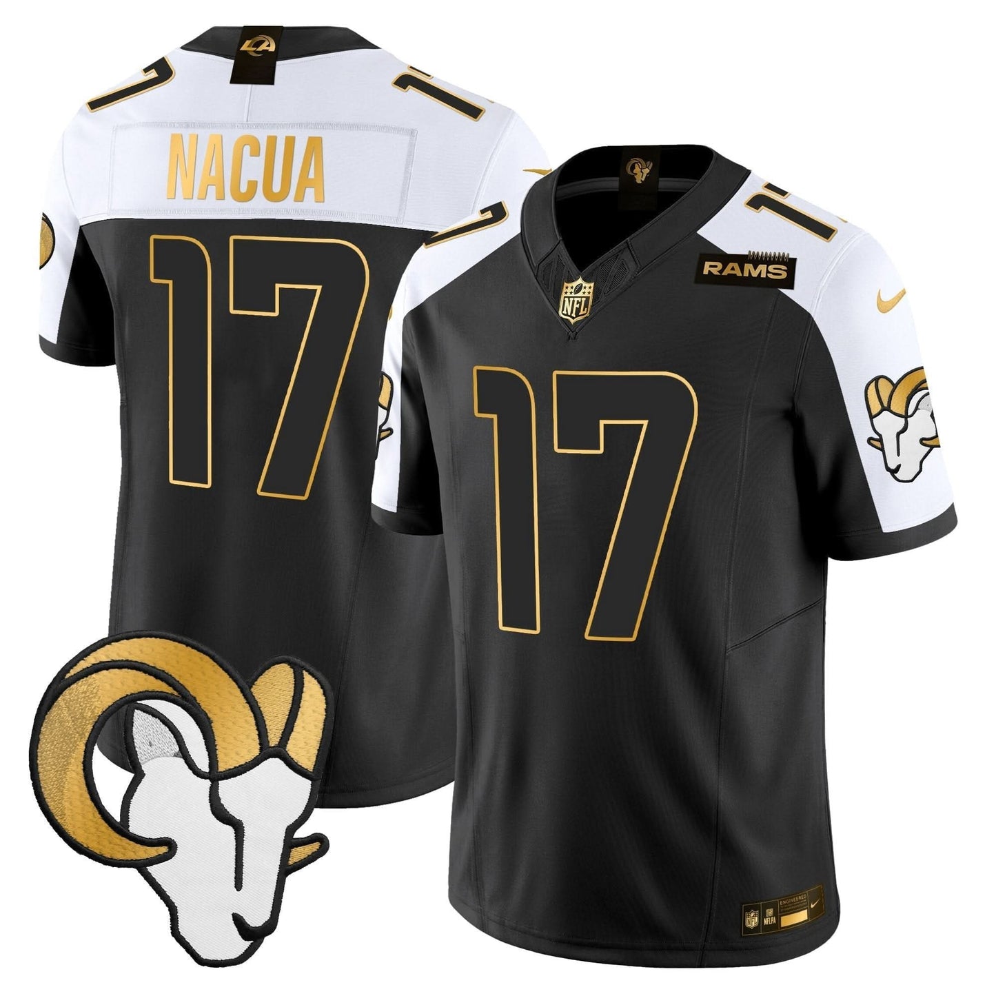 Los Angeles Rams 2024 Gold Vapor Limited Jersey - All Stitched