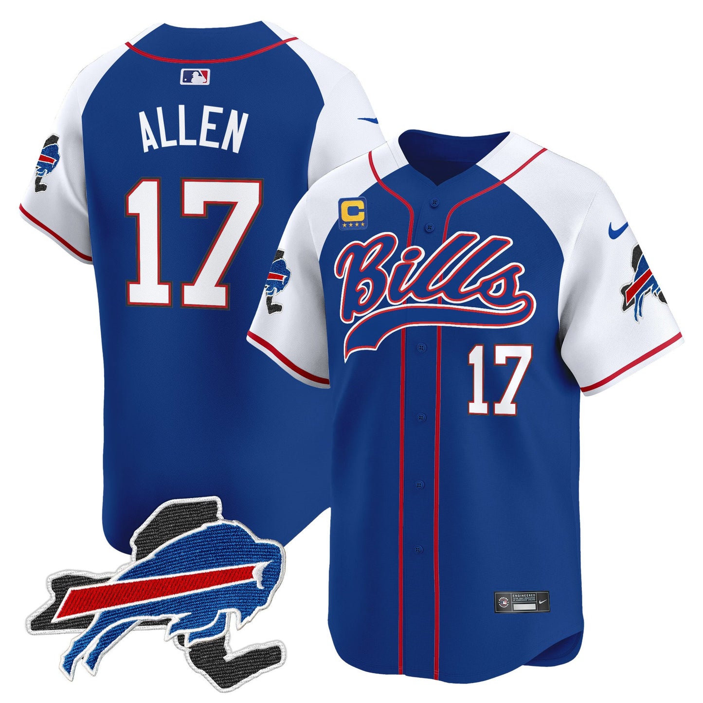 Buffalo Bills 2024 New York Patch Vapor Baseball Jersey - All Stitched