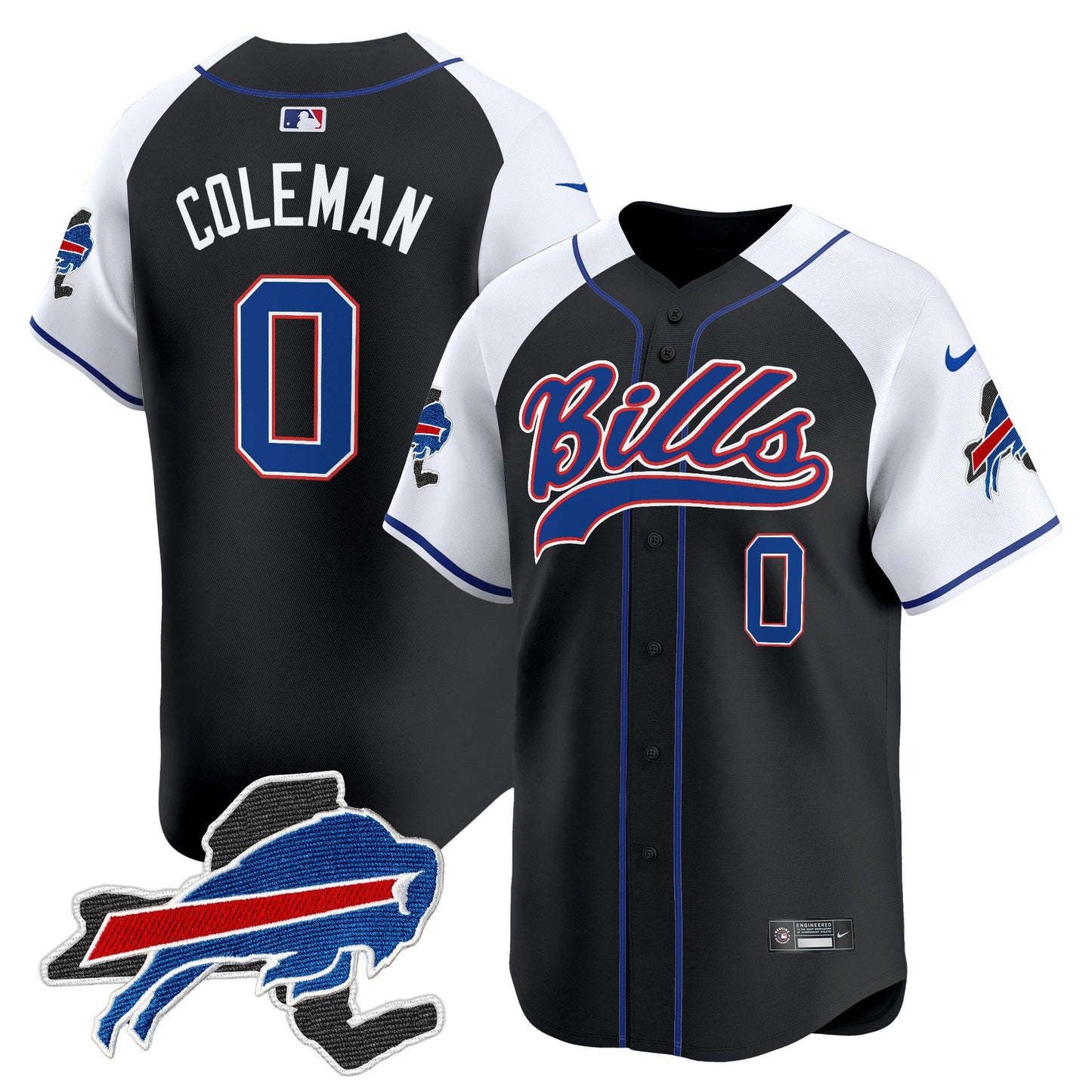 Buffalo Bills 2024 New York Patch Vapor Baseball Jersey - All Stitched