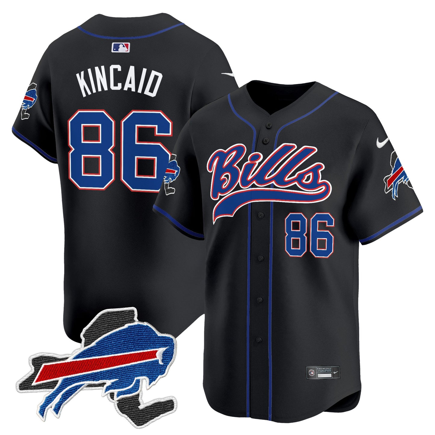 Buffalo Bills 2024 New York Patch Vapor Baseball Jersey - All Stitched