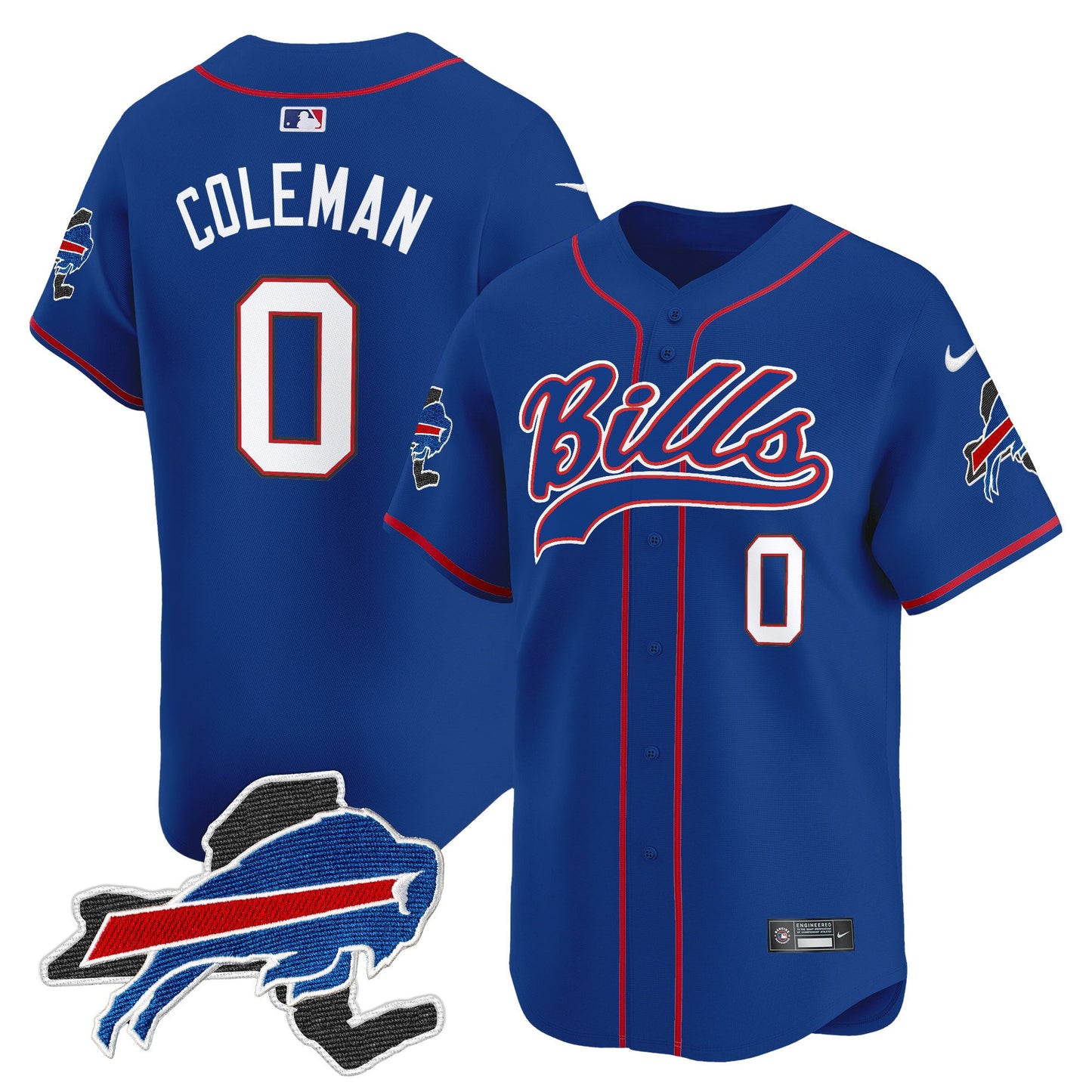 Buffalo Bills 2024 New York Patch Vapor Baseball Jersey - All Stitched