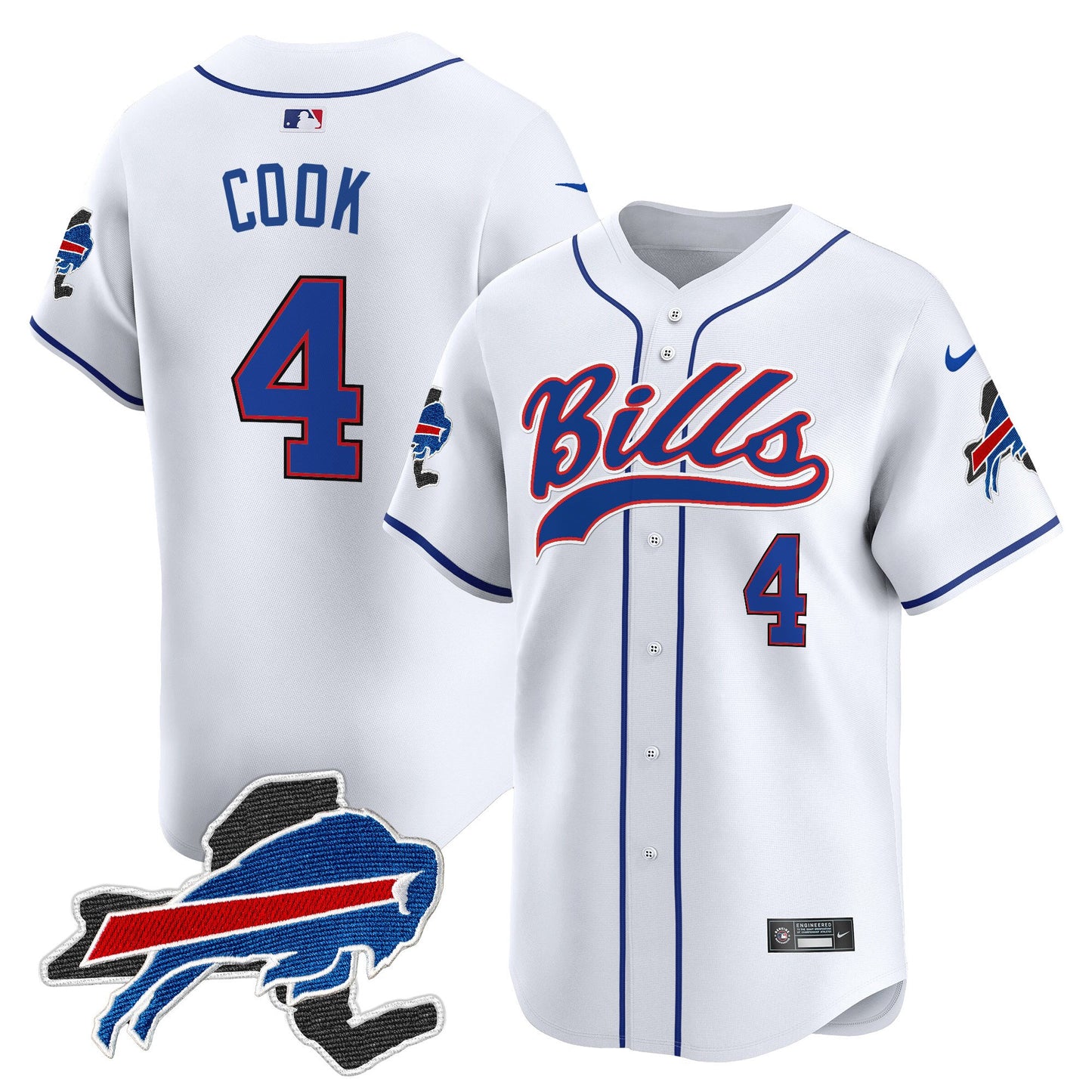 Buffalo Bills 2024 New York Patch Vapor Baseball Jersey - All Stitched