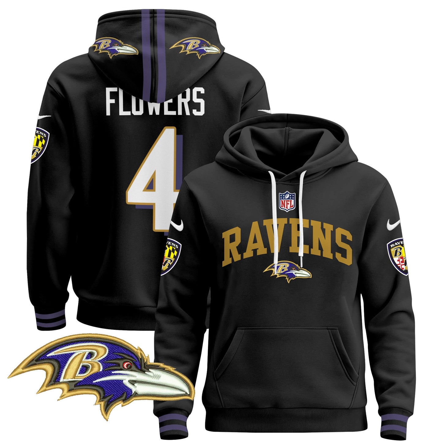 Baltimore Ravens 2024 Pullover Hoodie V2