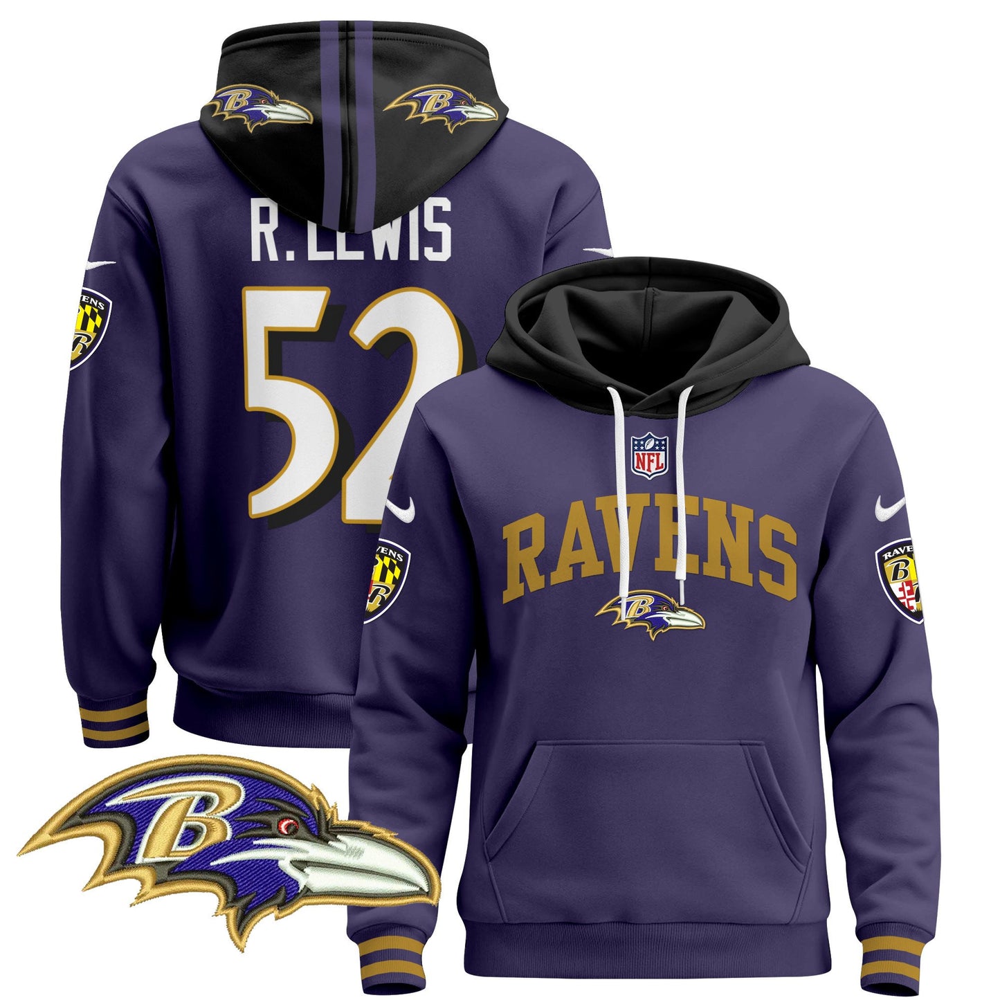 Baltimore Ravens 2024 Pullover Hoodie V2