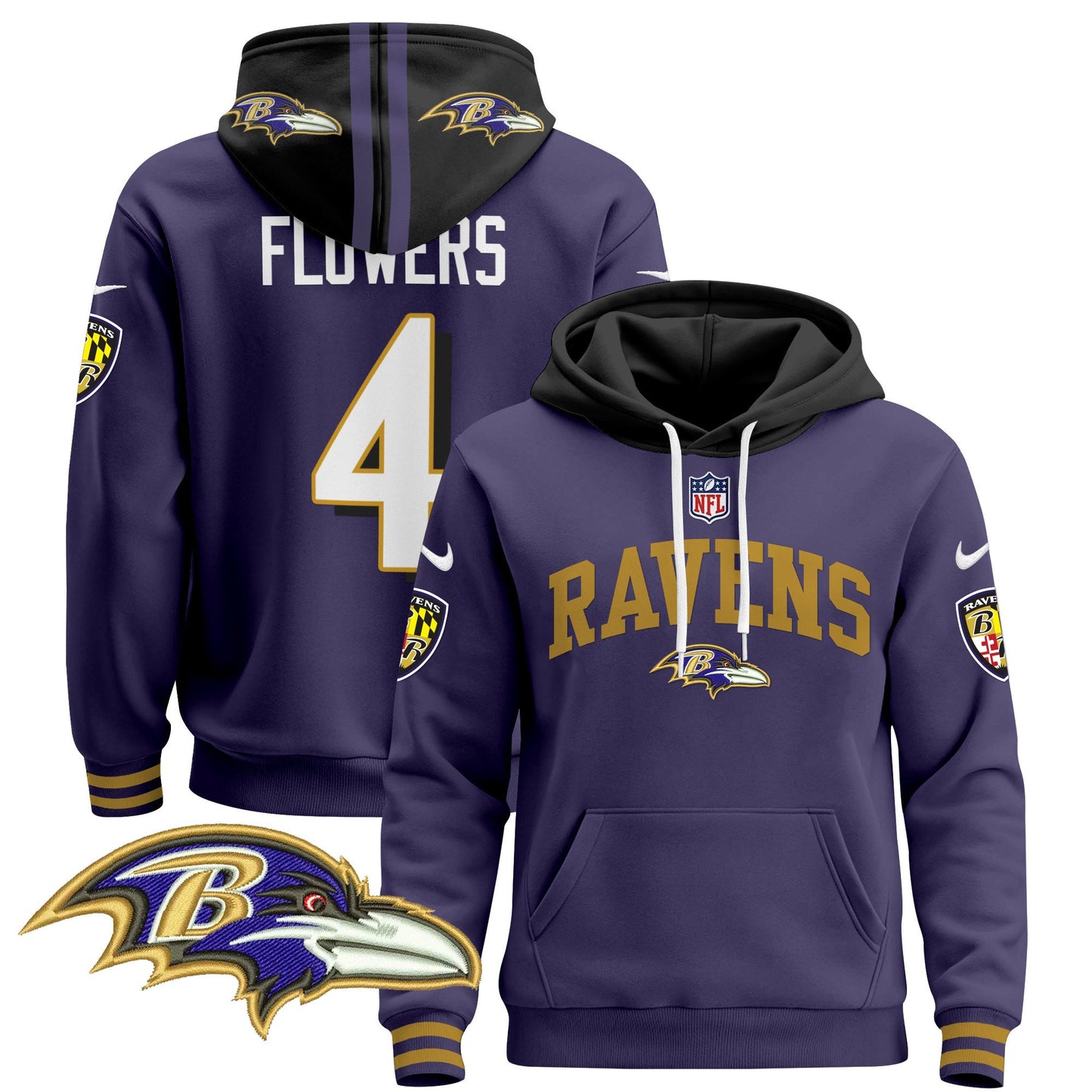 Baltimore Ravens 2024 Pullover Hoodie V2