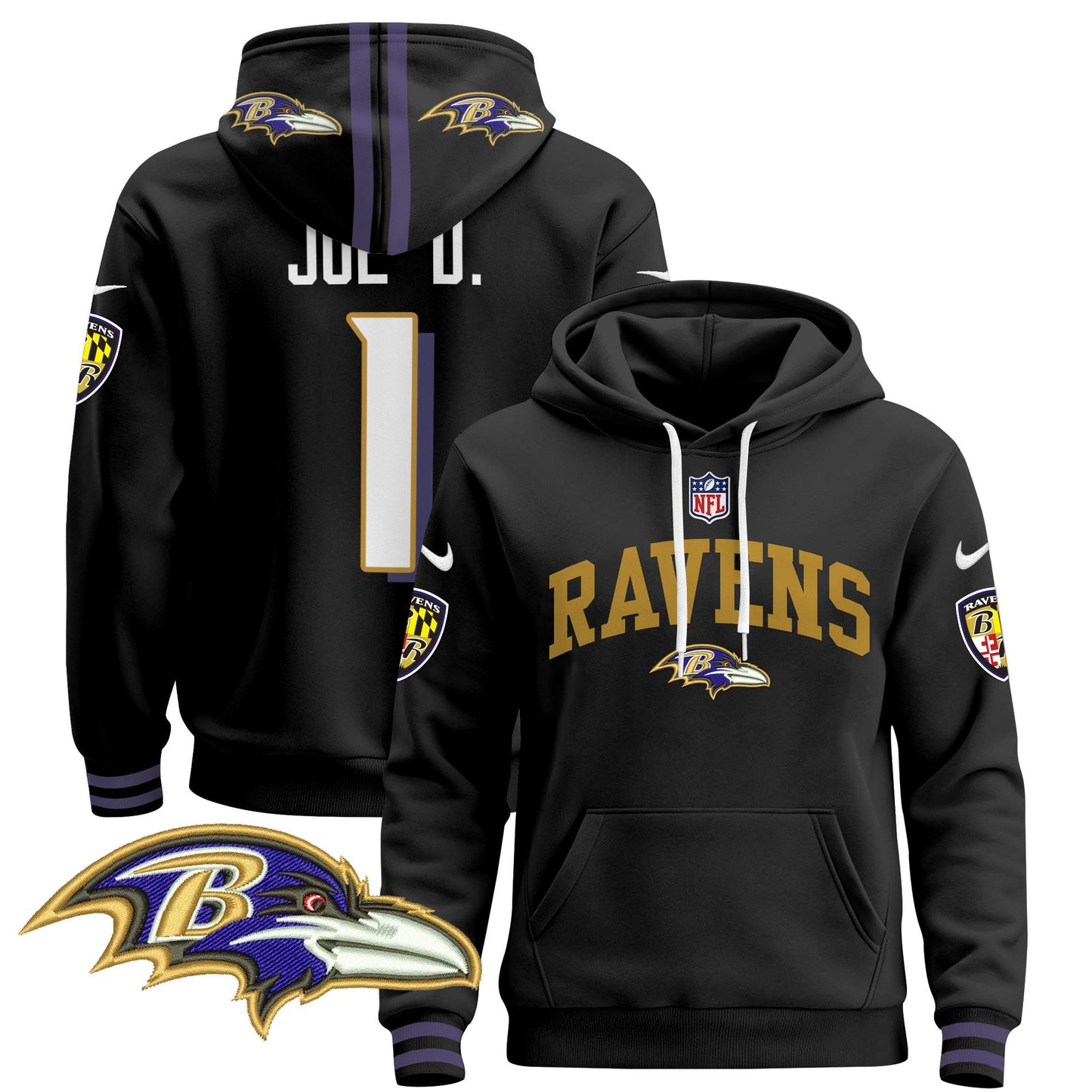 Baltimore Ravens 2024 Pullover Hoodie V2