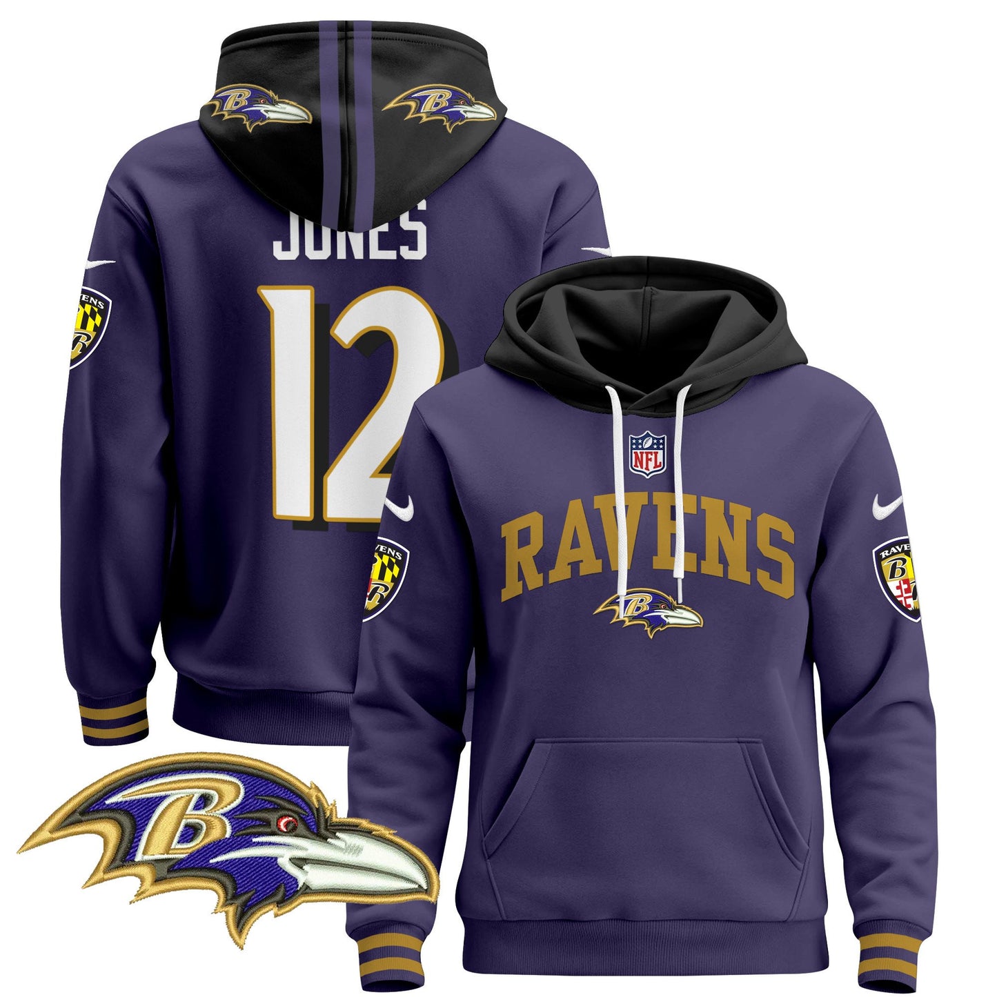 Baltimore Ravens 2024 Pullover Hoodie V2