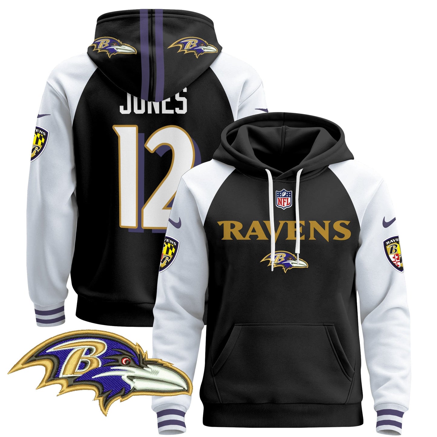 Baltimore Ravens 2024 Pullover Hoodie V3