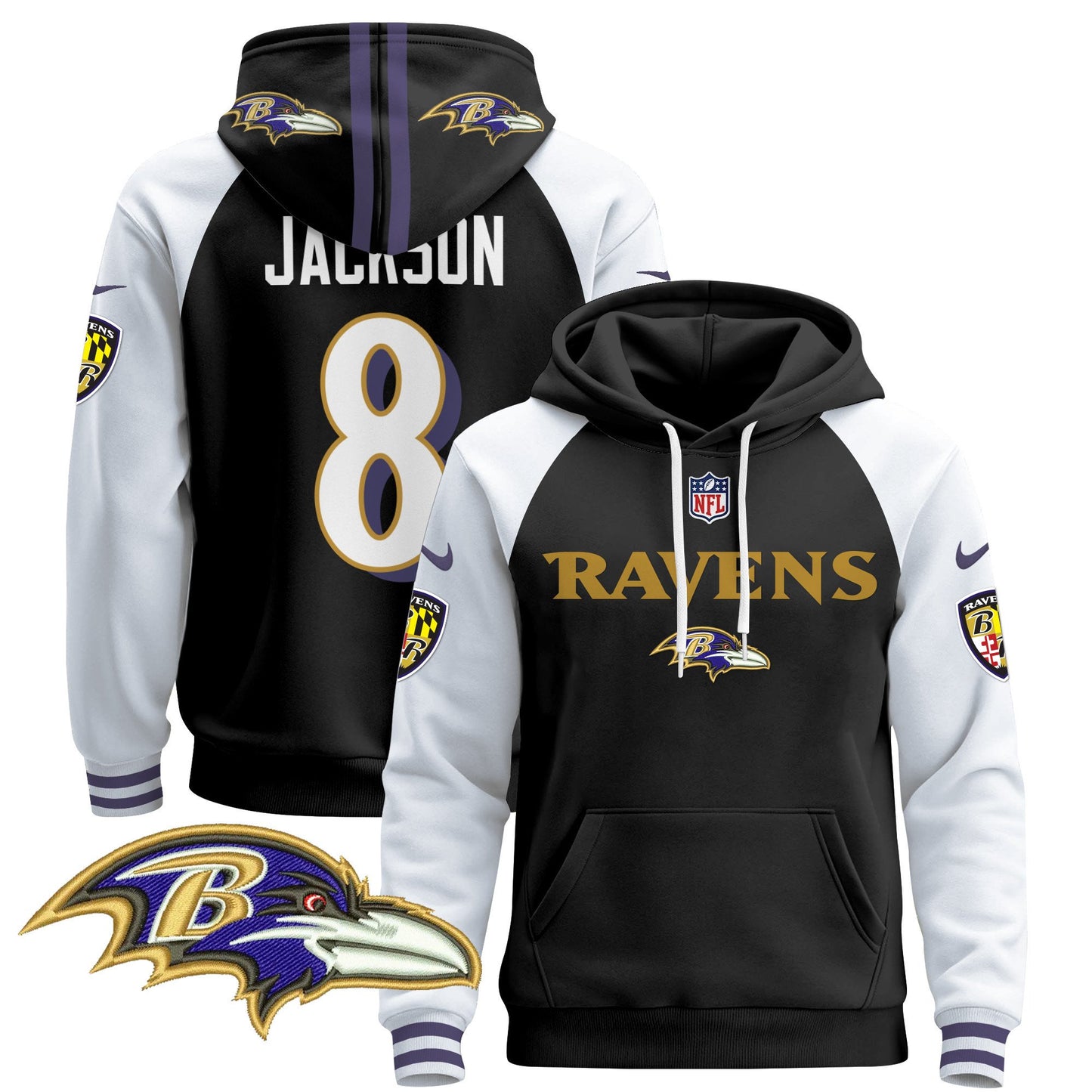 Baltimore Ravens 2024 Pullover Hoodie V3