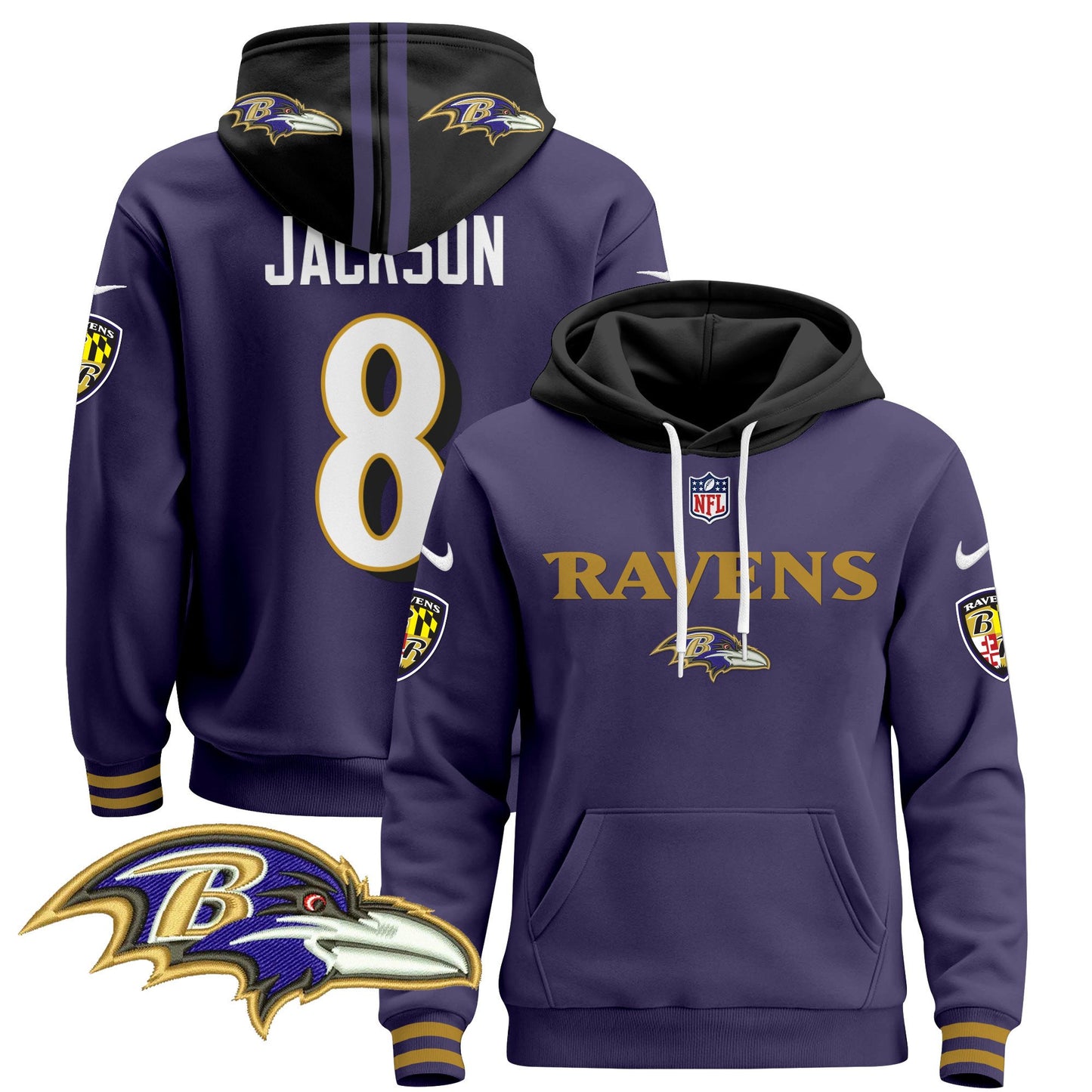 Baltimore Ravens 2024 Pullover Hoodie V3