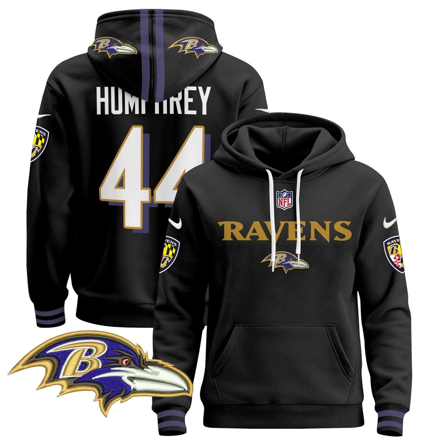 Baltimore Ravens 2024 Pullover Hoodie V3