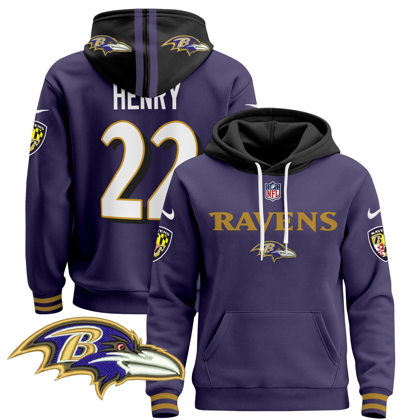 Baltimore Ravens 2024 Pullover Hoodie V3