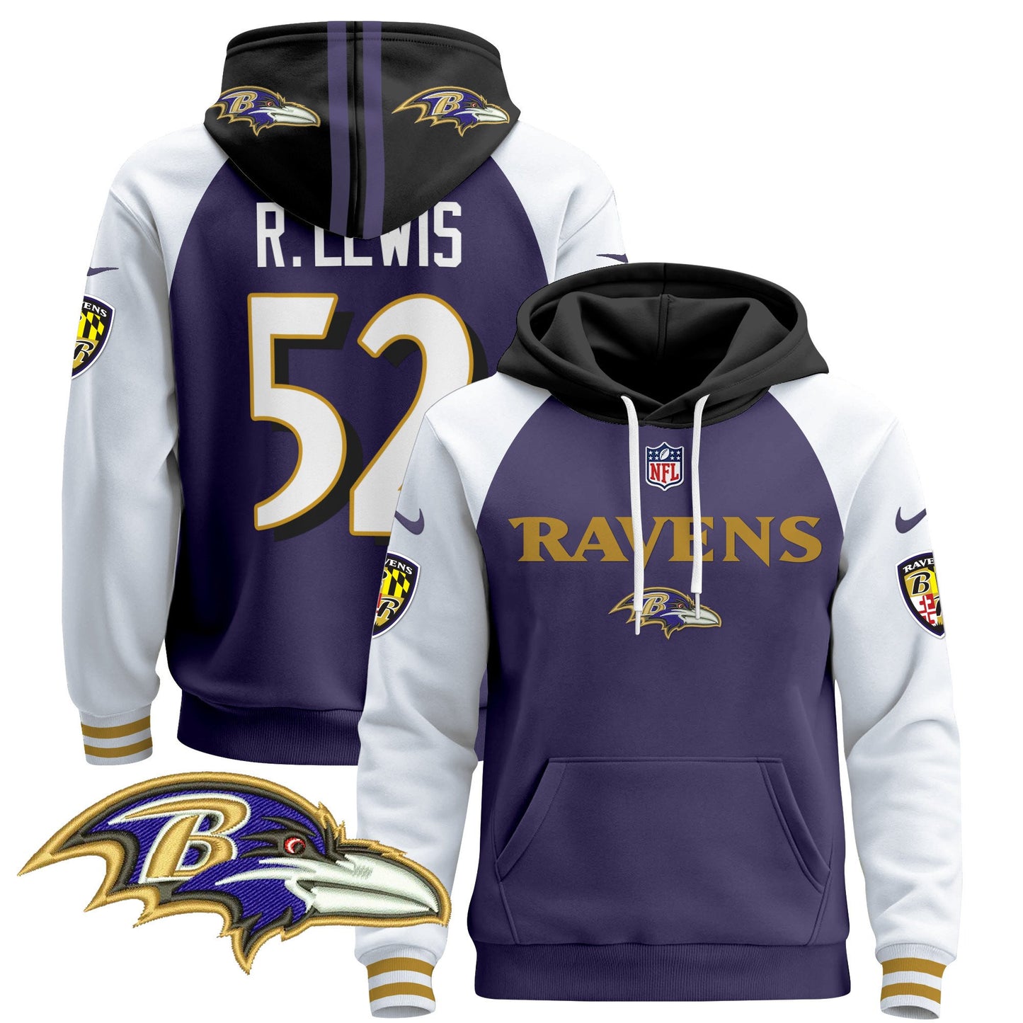 Baltimore Ravens 2024 Pullover Hoodie V3