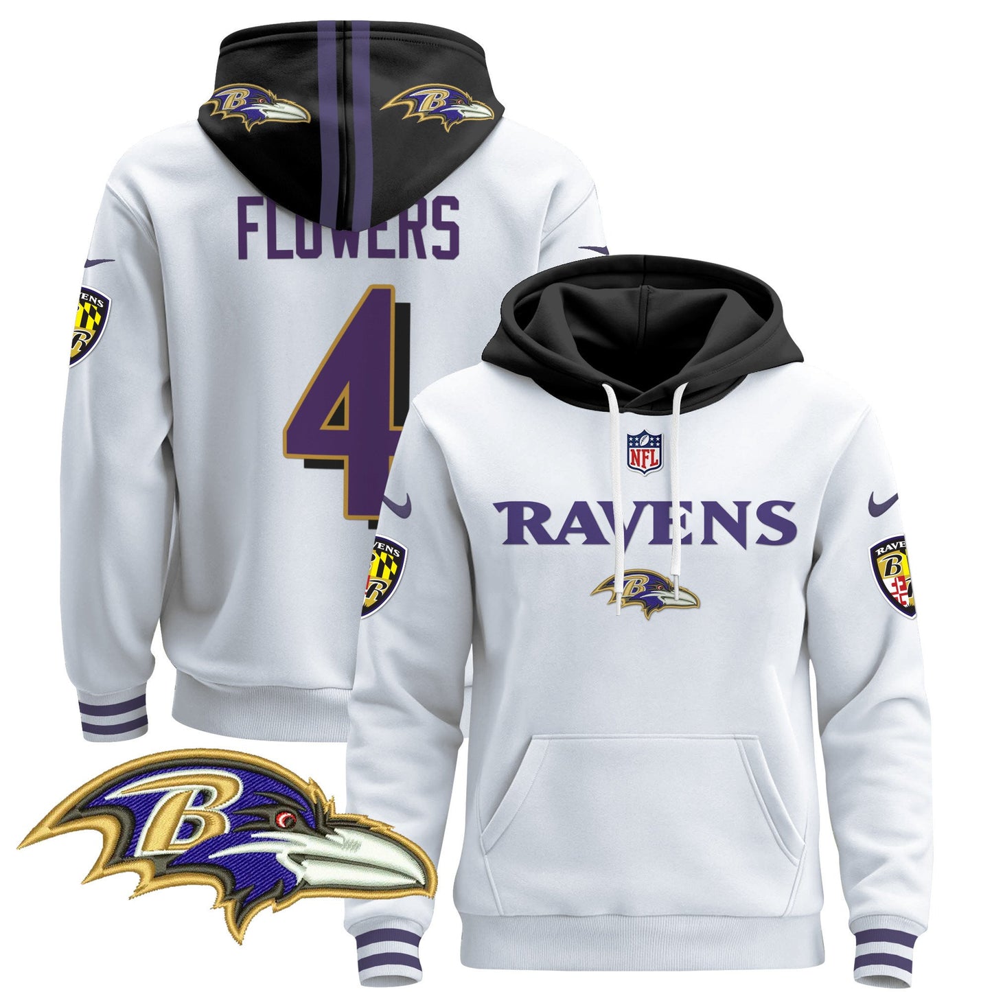 Baltimore Ravens 2024 Pullover Hoodie V3