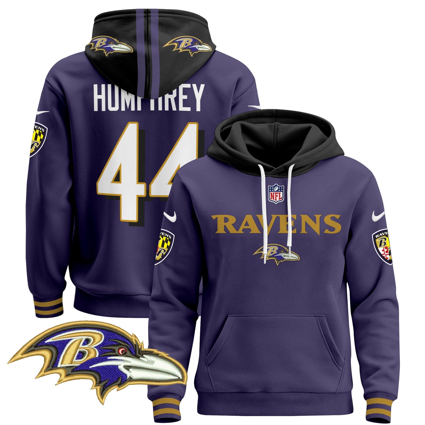 Baltimore Ravens 2024 Pullover Hoodie V3