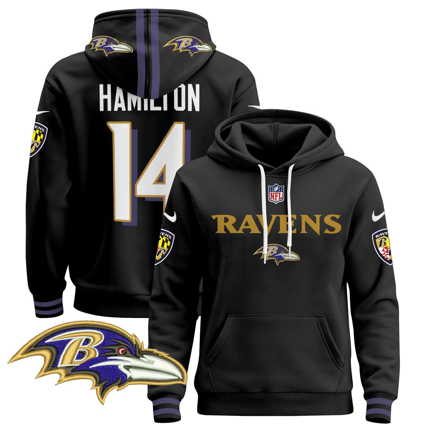 Baltimore Ravens 2024 Pullover Hoodie V3