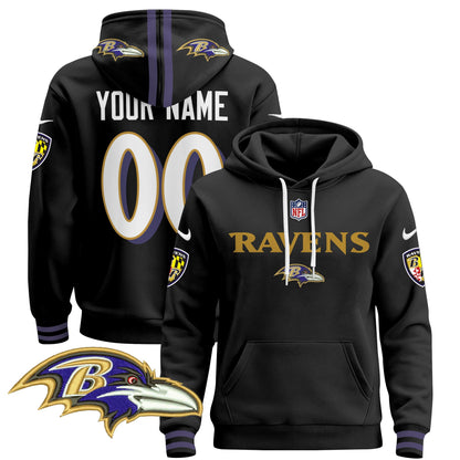 Baltimore Ravens 2024 Custom Pullover Hoodie V3