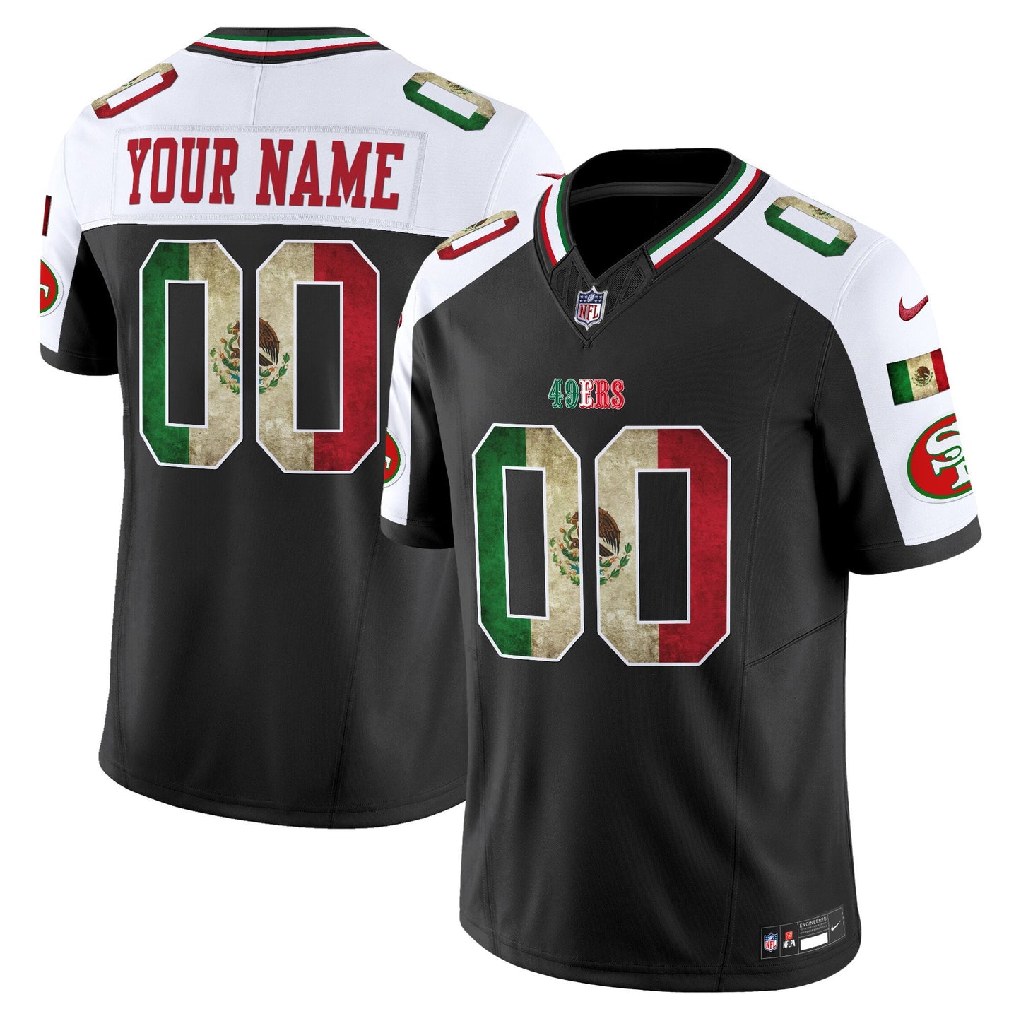 49ers Mexico Vapor Limited Custom Jersey V4 - All Stitched