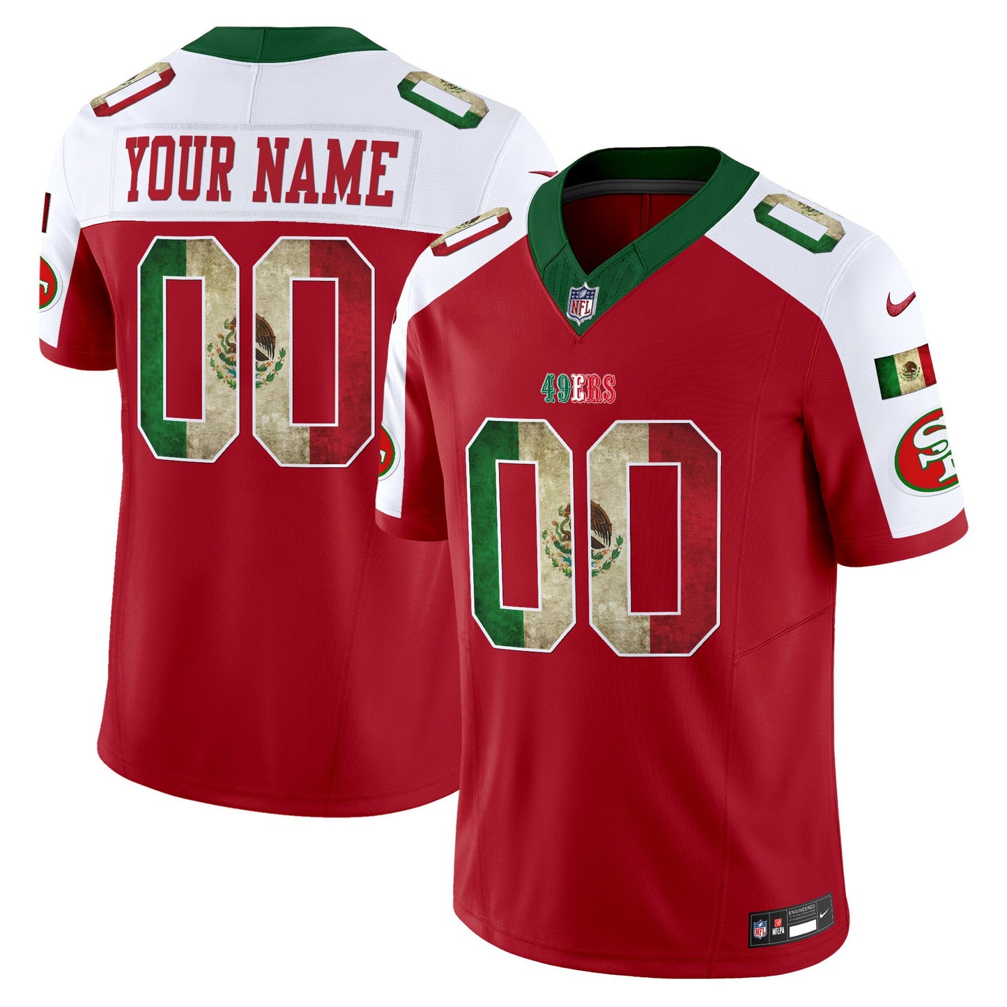 49ers Mexico Vapor Limited Custom Jersey V4 - All Stitched