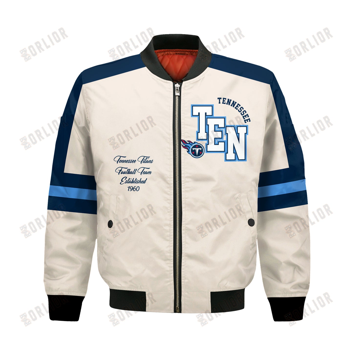 Tennessee Titans Football Team 2024 -25 Feel The Power Bomber Jacket