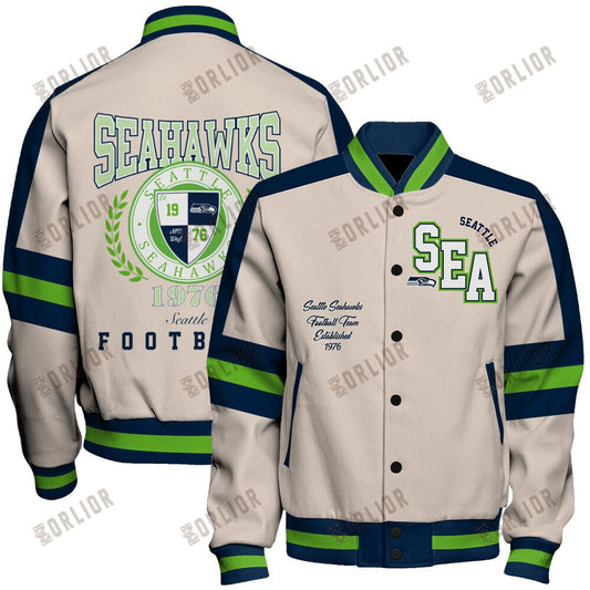 Seattle Seahawks Football Team 2024 -25 Feel The Power Unisex Varsity Jacket