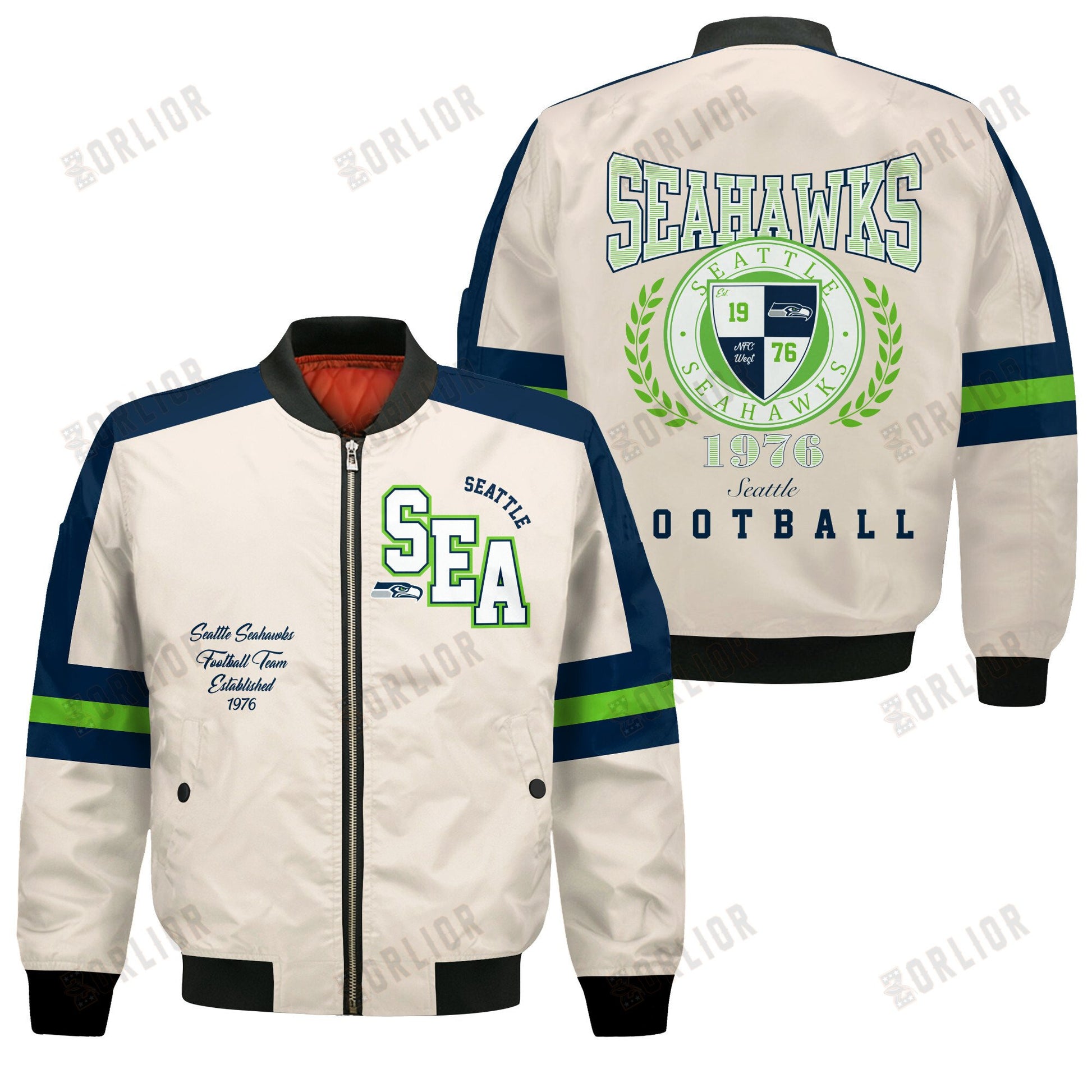 Seattle Seahawks Football Team 2024 -25 Feel The Power Bomber Jacket