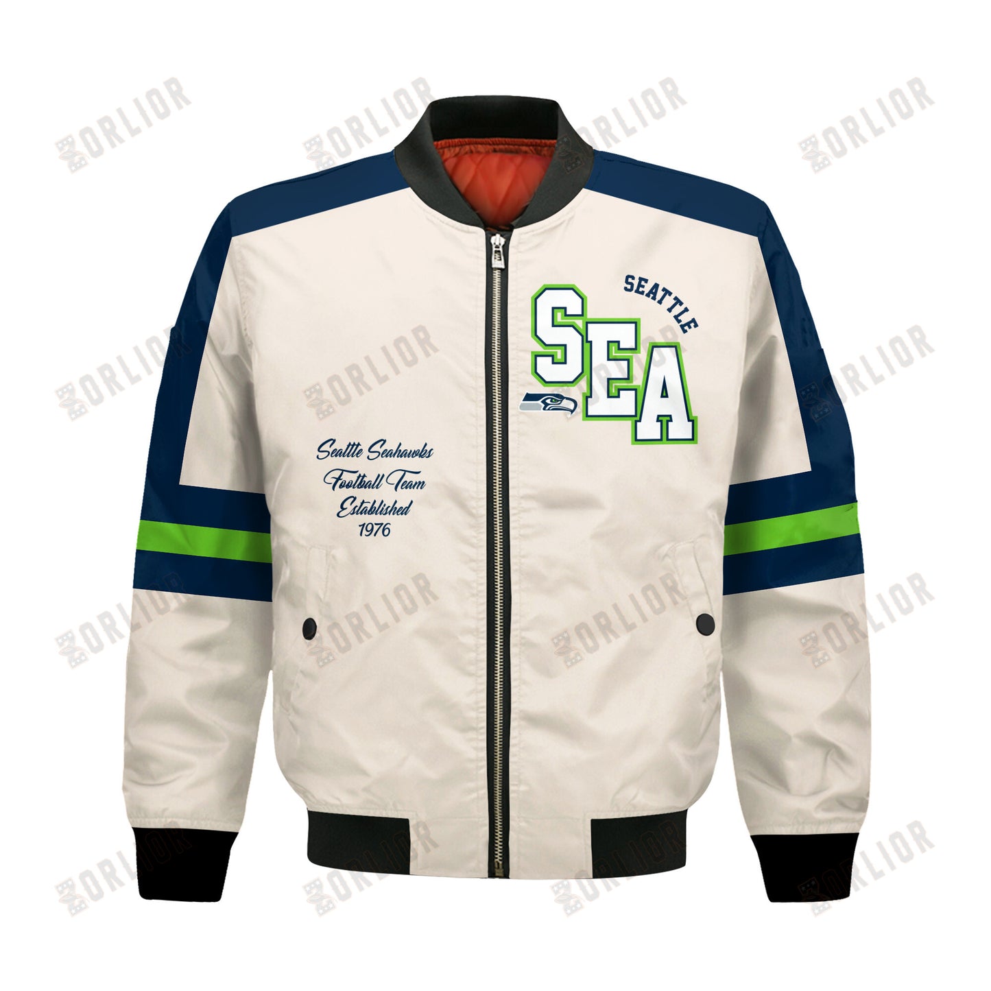 Seattle Seahawks Football Team 2024 -25 Feel The Power Bomber Jacket