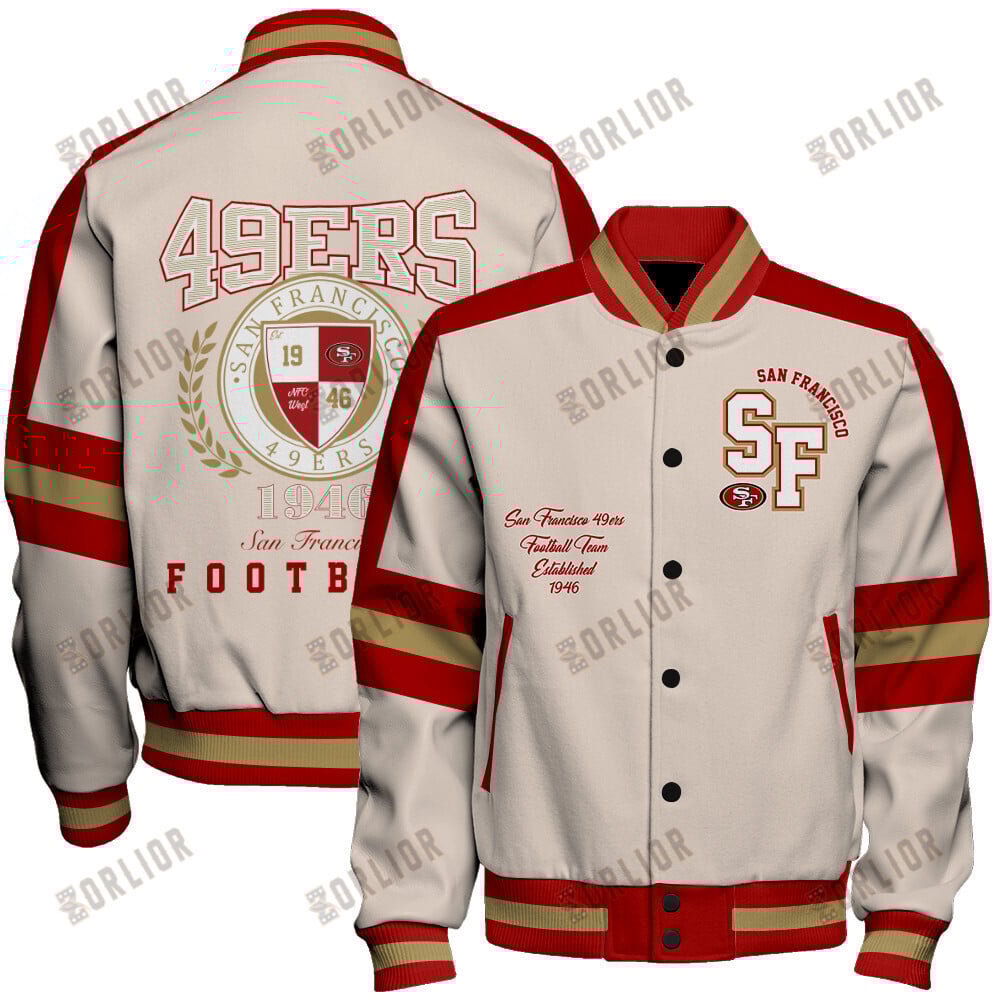 San Francisco 49ers Football Team 2024 -25 Feel The Power Unisex Varsity Jacket