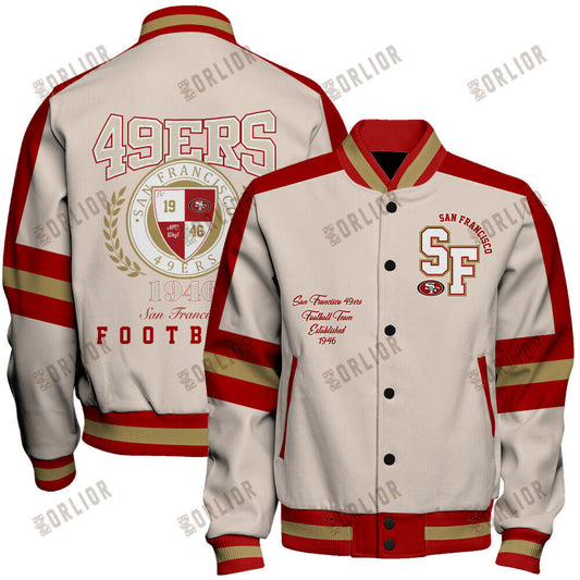San Francisco 49ers Football Team 2024 -25 Feel The Power Unisex Varsity Jacket