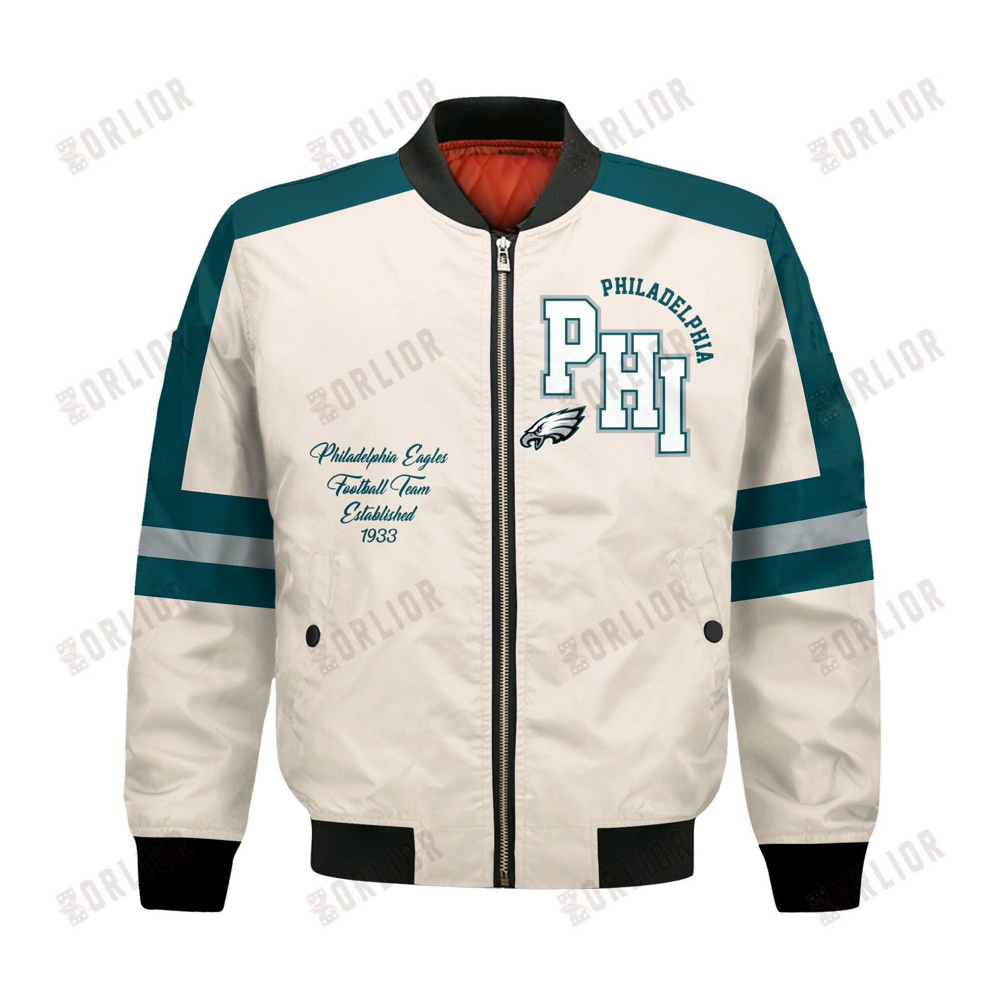 Philadelphia Eagles Football Team 2024 -25 Feel The Power Bomber Jacket
