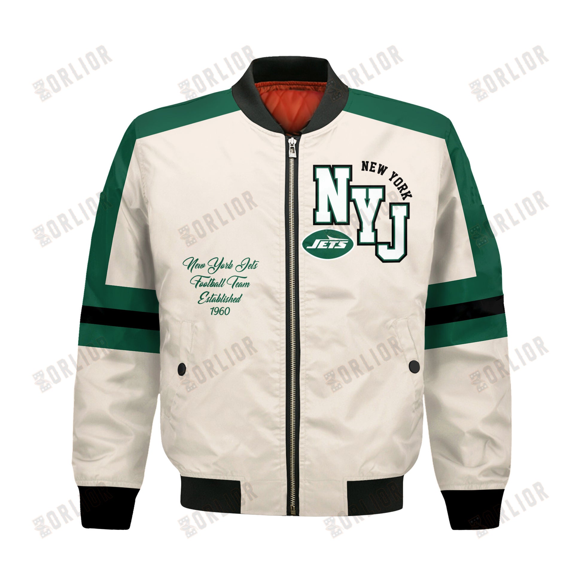 New York Jets Football Team 2024 -25 Feel The Power Bomber Jacket