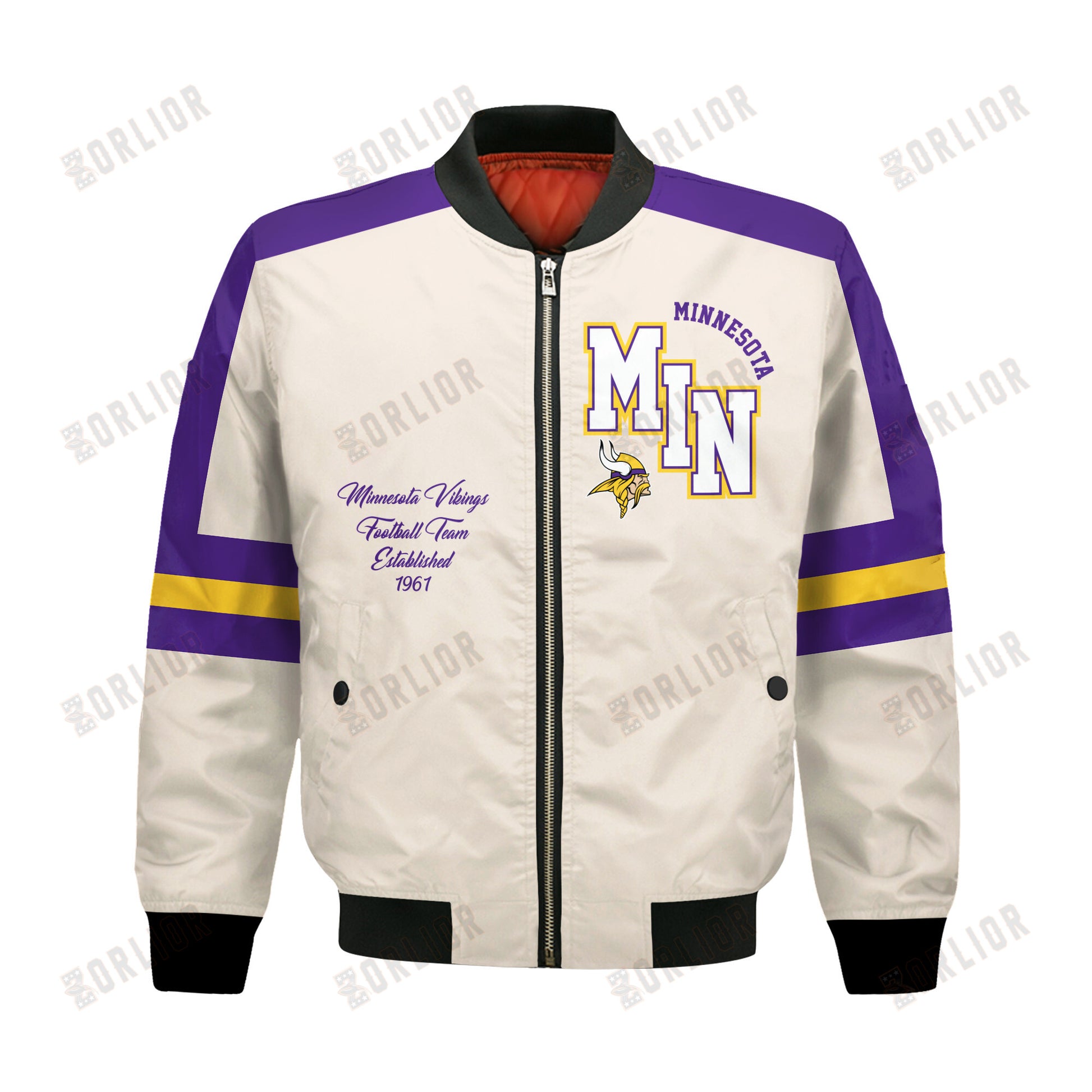 Minnesota Vikings Football Team 2024 -25 Feel The Power Bomber Jacket