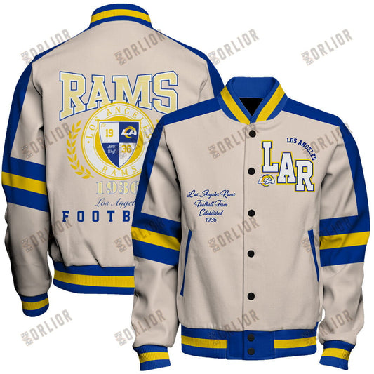 Los Angeles Rams Football Team 2024 -25 Feel The Power Unisex Varsity Jacket