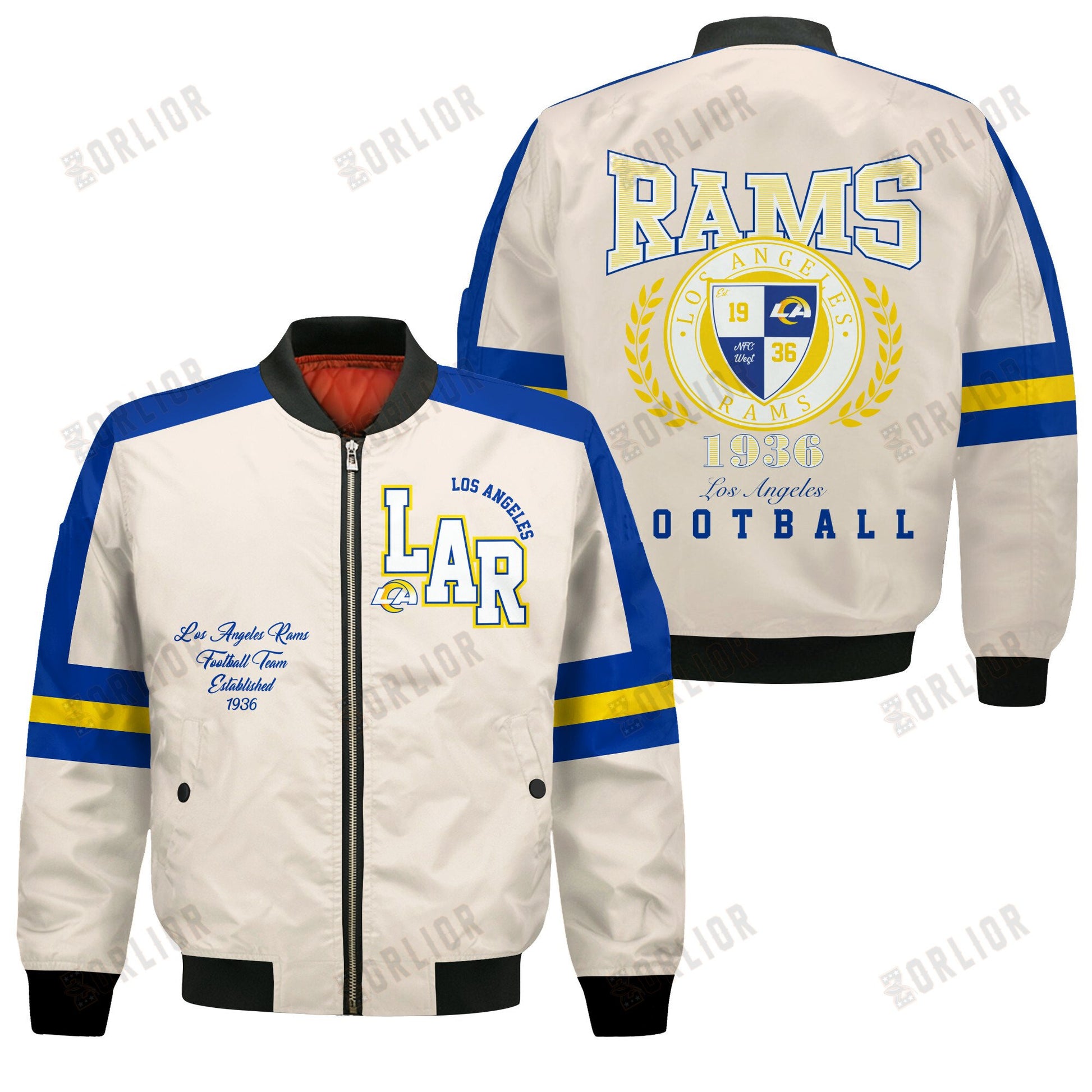 Los Angeles Rams Football Team 2024 -25 Feel The Power Bomber Jacket