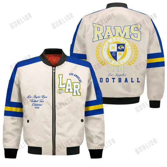 Los Angeles Rams Football Team 2024 -25 Feel The Power Bomber Jacket