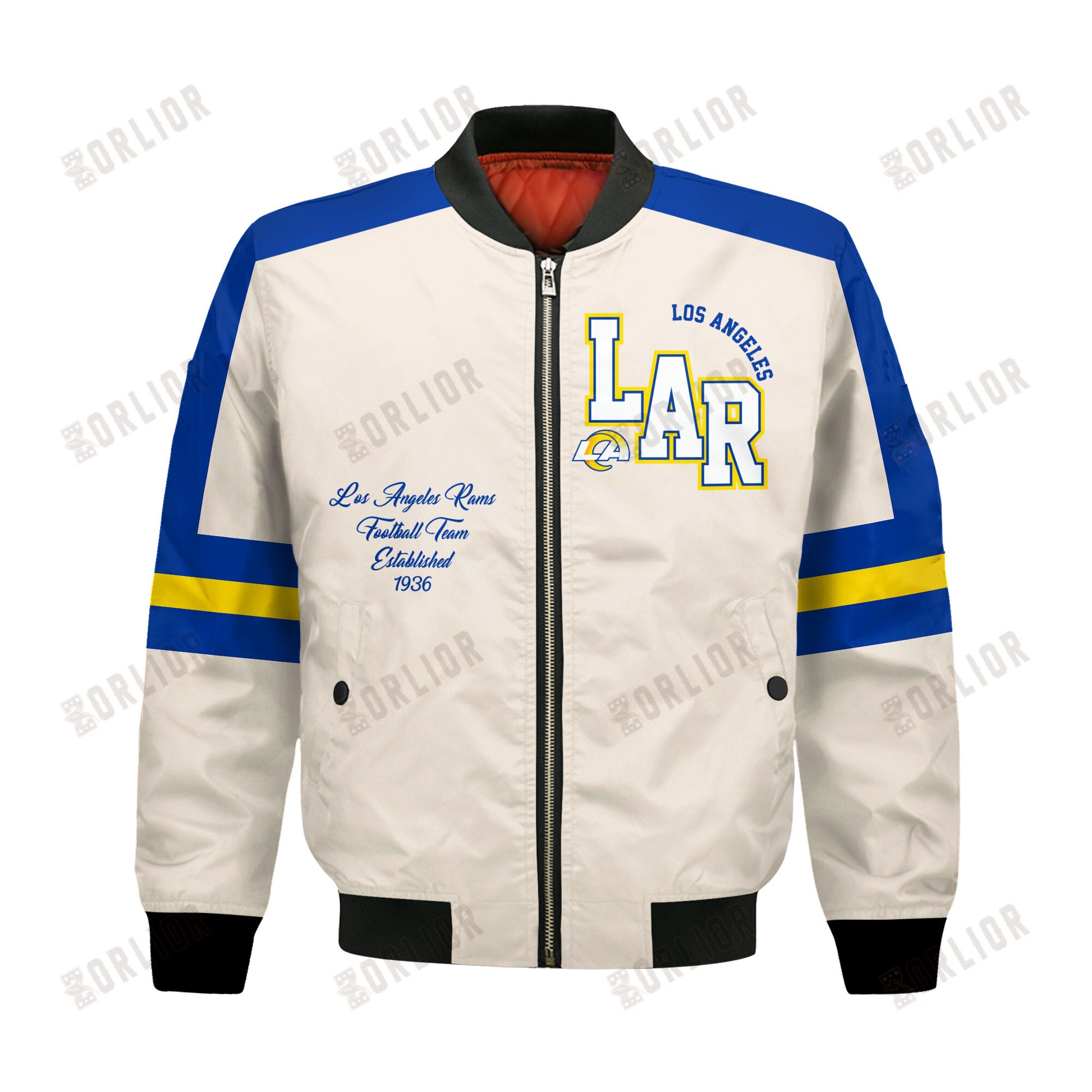 Los Angeles Rams Football Team 2024 -25 Feel The Power Bomber Jacket
