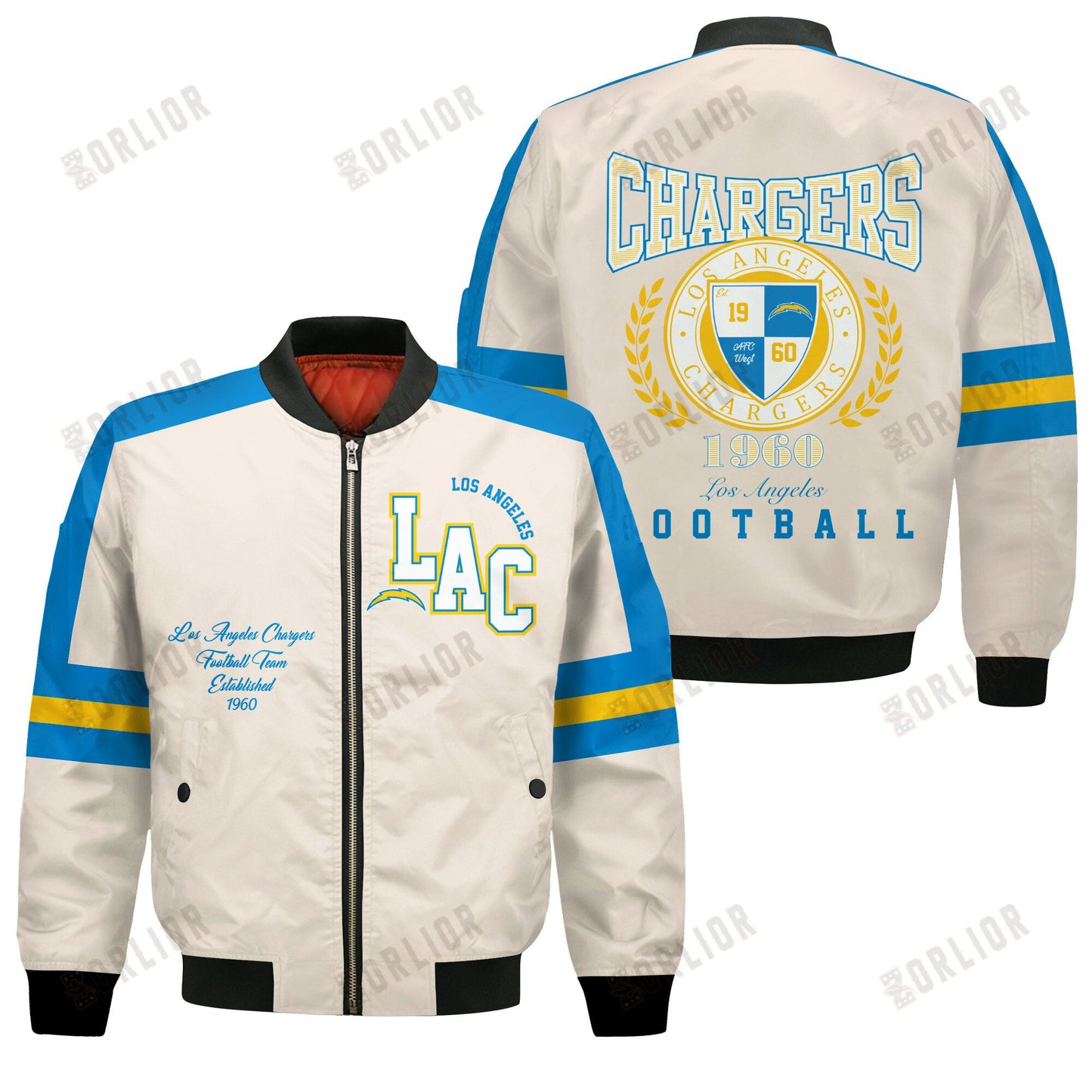 Los Angeles Chargers Football Team 2024 -25 Feel The Power Bomber Jacket