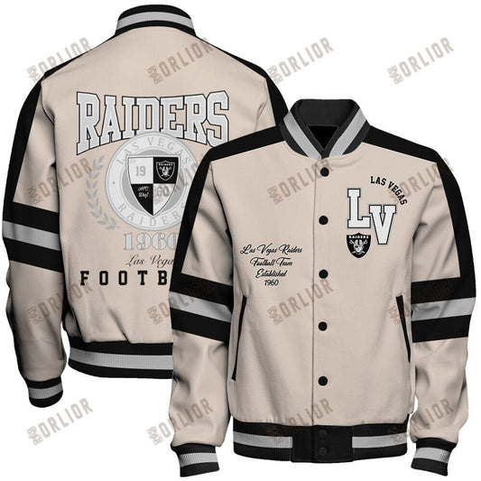 Las Vegas Raiders Football Team 2024 -25 Feel The Power Unisex Varsity Jacket