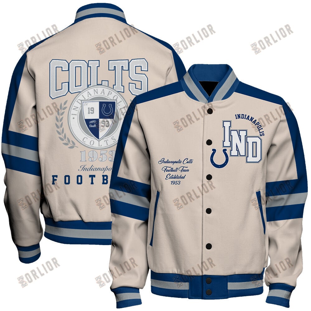 Indianapolis Colts Football Team 2024 -25 Feel The Power Unisex Varsity Jacket