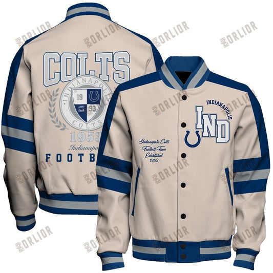 Indianapolis Colts Football Team 2024 -25 Feel The Power Unisex Varsity Jacket