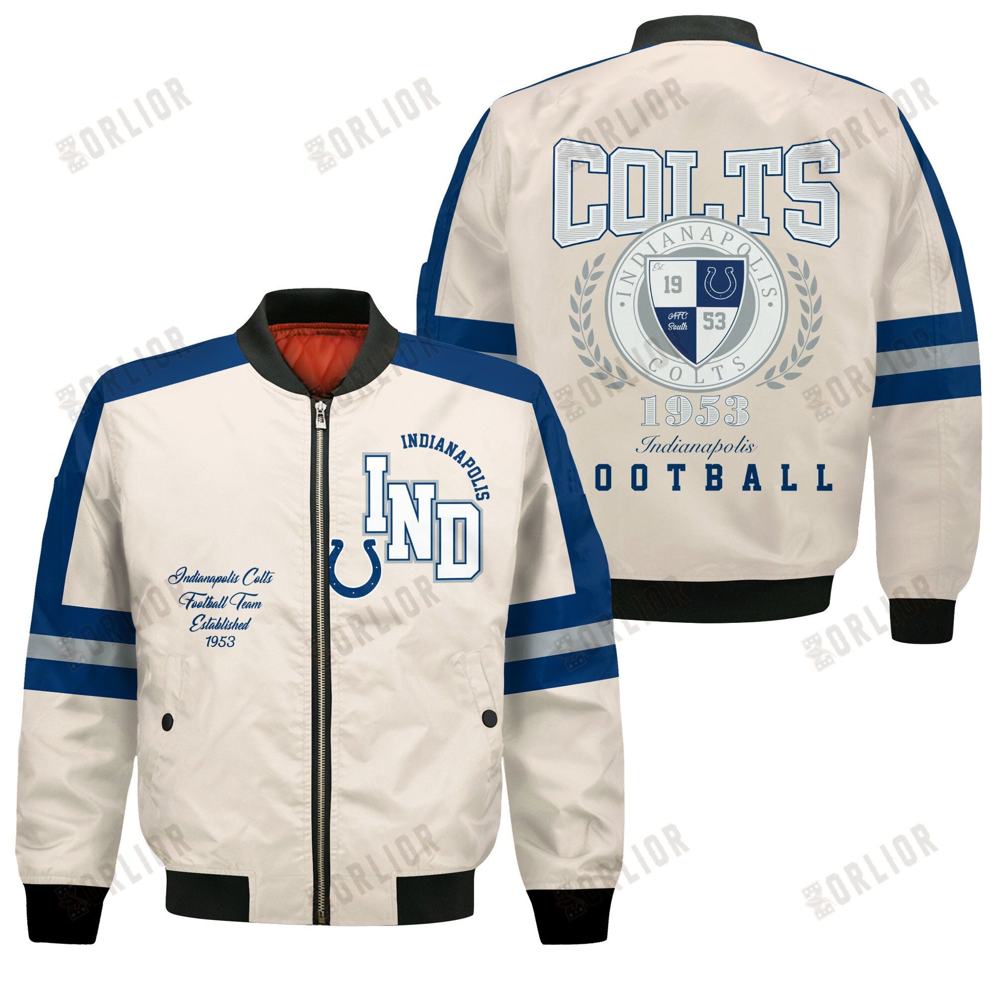 Indianapolis Colts Football Team 2024 -25 Feel The Power Bomber Jacket