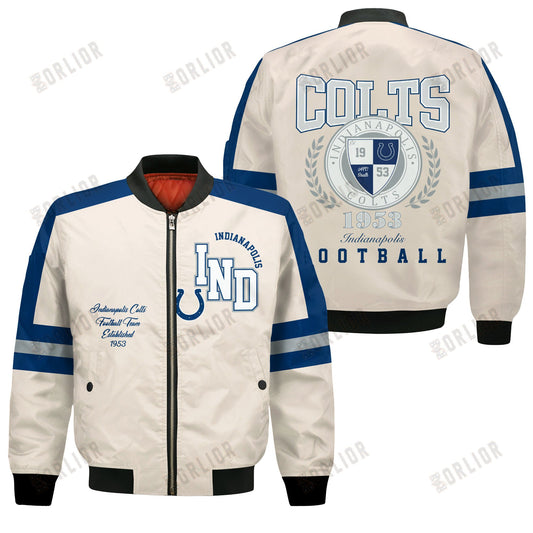 Indianapolis Colts Football Team 2024 -25 Feel The Power Bomber Jacket
